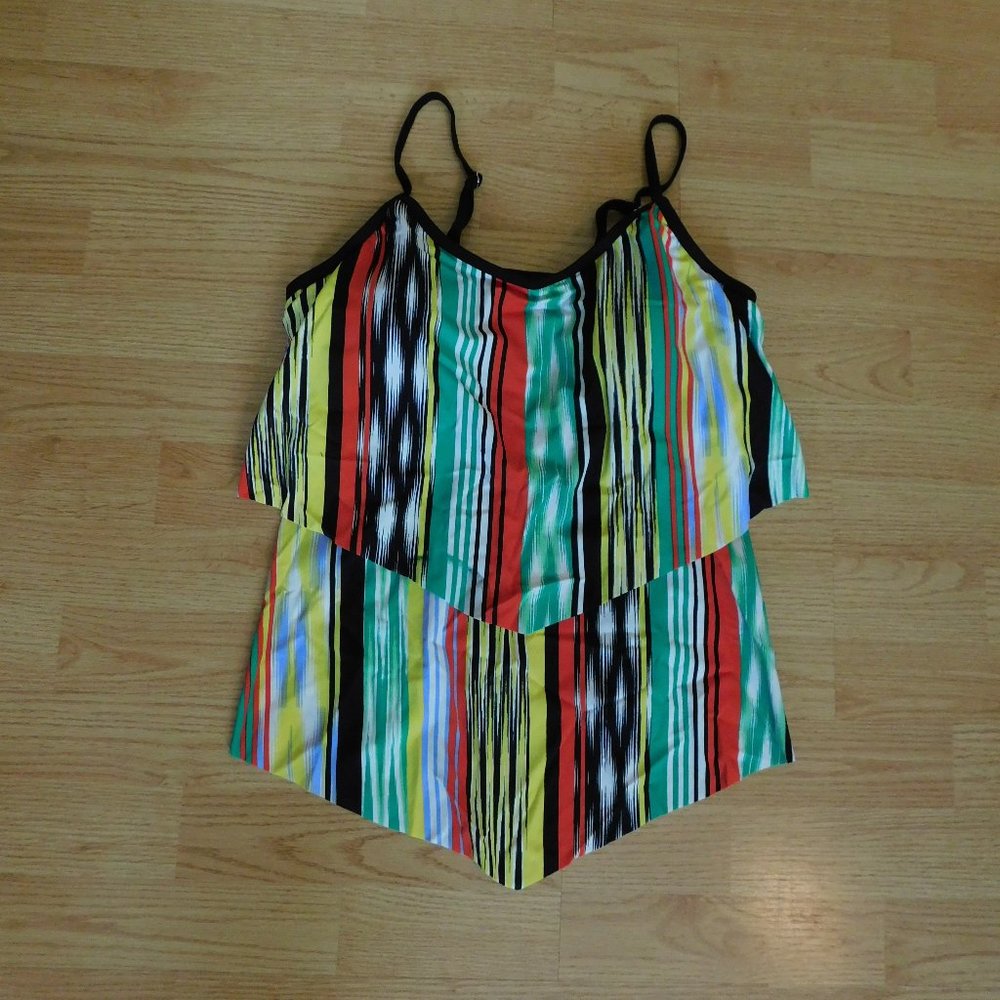 Multi Color L, XL, 2XL Tankini Top - New no Tags